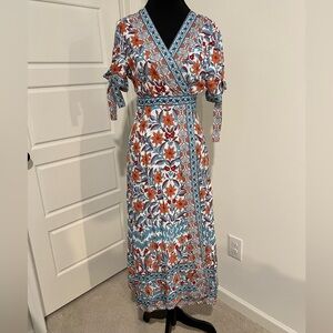 FP to Love Floral Print Wrap MIDI Dress